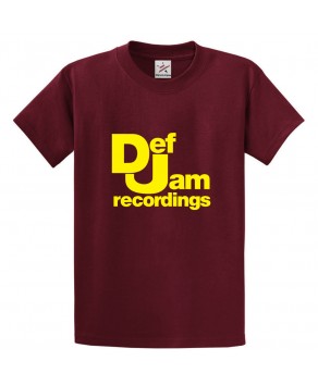 DefJam Recordings Classic Unisex Kids and Adults T-Shirt for Music Fans